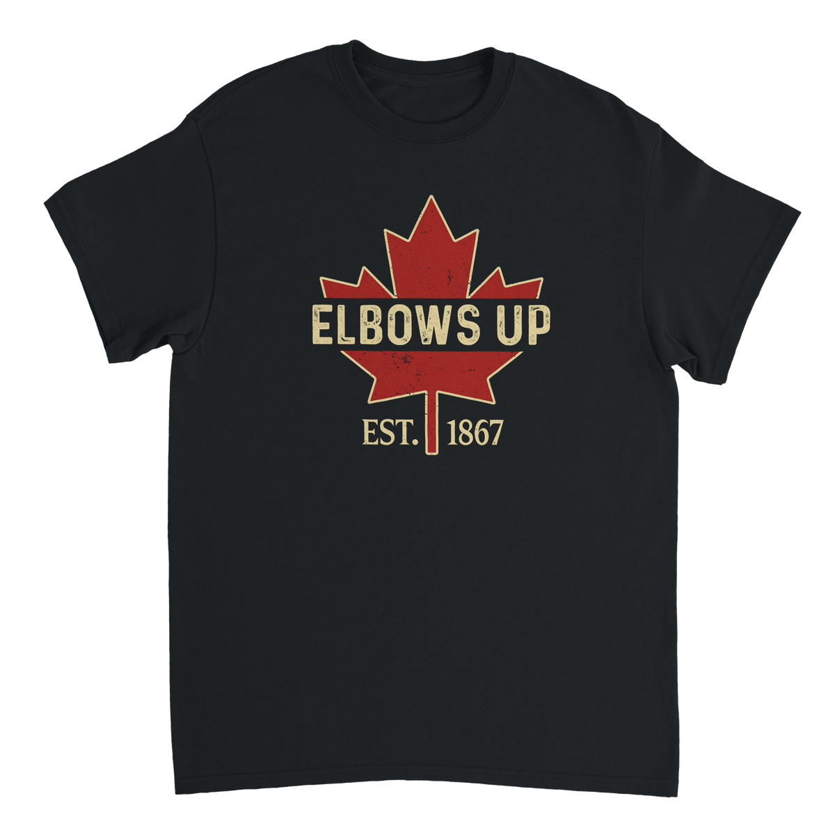 Elbows Up Canada! Classic Fit Cotton T-Shirt – Durable Casual Wear - KPAP Canada