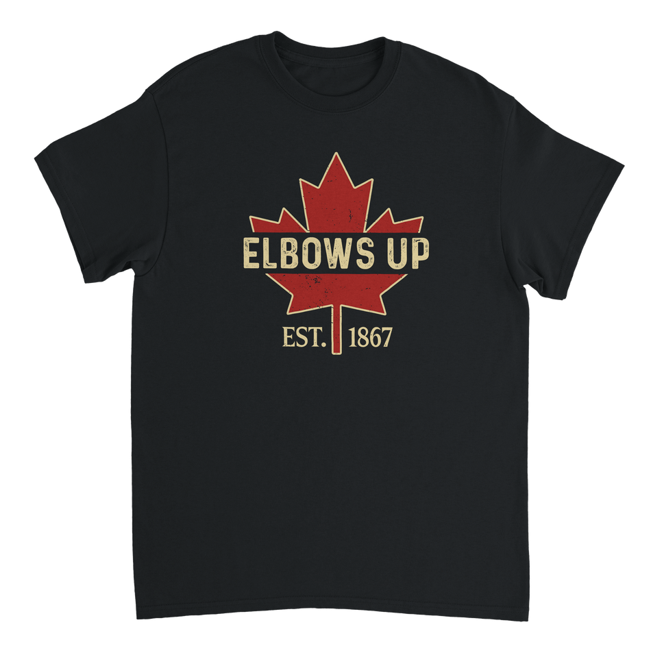 Elbows Up Canada! Classic Fit Cotton T-Shirt – Durable Casual Wear - KPAP Canada