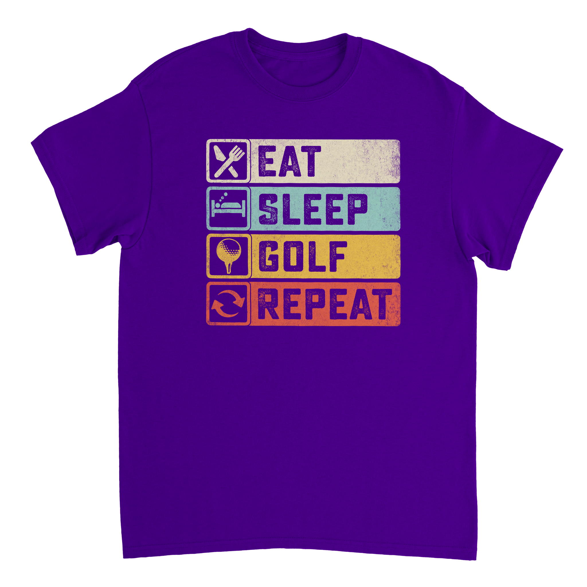 Eat Sleep Golf Repeat T-Shirt – Heavyweight Cotton, Classic Fit, Durable Casual Tee for Golfers - KPAP Canada