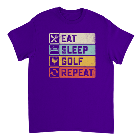 Eat Sleep Golf Repeat T-Shirt – Heavyweight Cotton, Classic Fit, Durable Casual Tee for Golfers - KPAP Canada