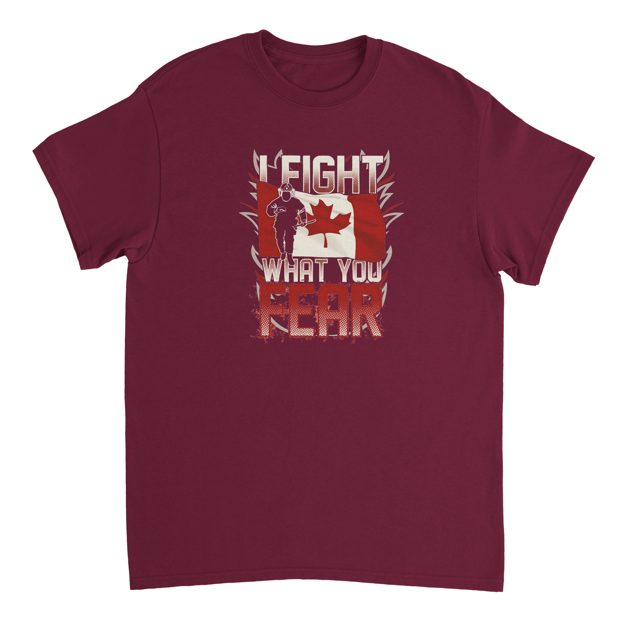 Canadian Firefighter 'I Fight What You Fear' T-Shirt – Premium Cotton, Bold Design, Everyday Hero Wear - KPAP Canada