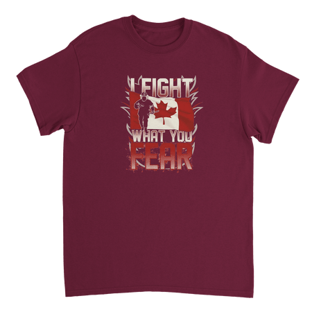 Canadian Firefighter 'I Fight What You Fear' T-Shirt – Premium Cotton, Bold Design, Everyday Hero Wear - KPAP Canada