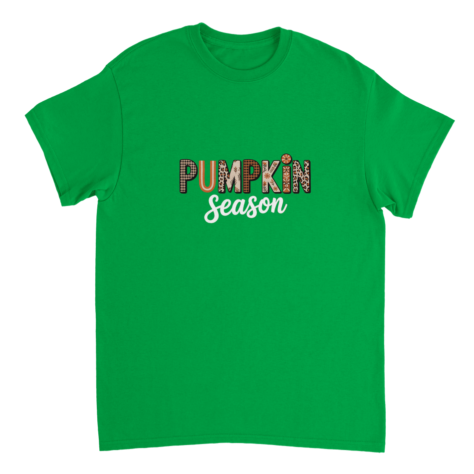 Pumpkin Season T-Shirt – Rustic Autumn Prints, Heavyweight Cotton, Classic Fit for Fall Fun - KPAP Canada