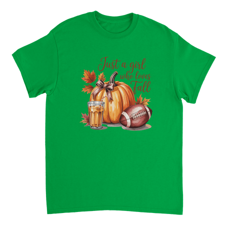 Just a Girl Who Loves Fall T-Shirt – Cozy Autumn Vibes, Premium Cotton, Classic Fit for Everyday Comfort - KPAP Canada