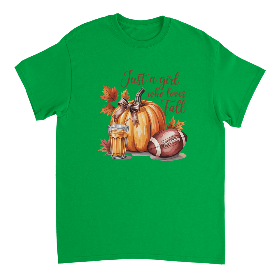 Just a Girl Who Loves Fall T-Shirt – Cozy Autumn Vibes, Premium Cotton, Classic Fit for Everyday Comfort - KPAP Canada