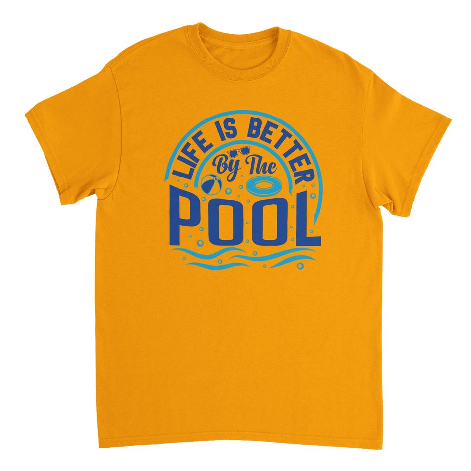 Life is Better by the Pool T-Shirt – Summer Vibes, Heavyweight Cotton, Classic Fit, Durable Casual Wear - KPAP Canada