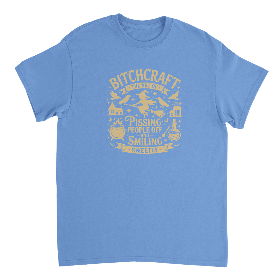 Bitchcraft: The Art of Pissing People Off & Smiling Sweetly T-Shirt – Witchy, Sassy & Spooky Cotton Tee - KPAP Canada