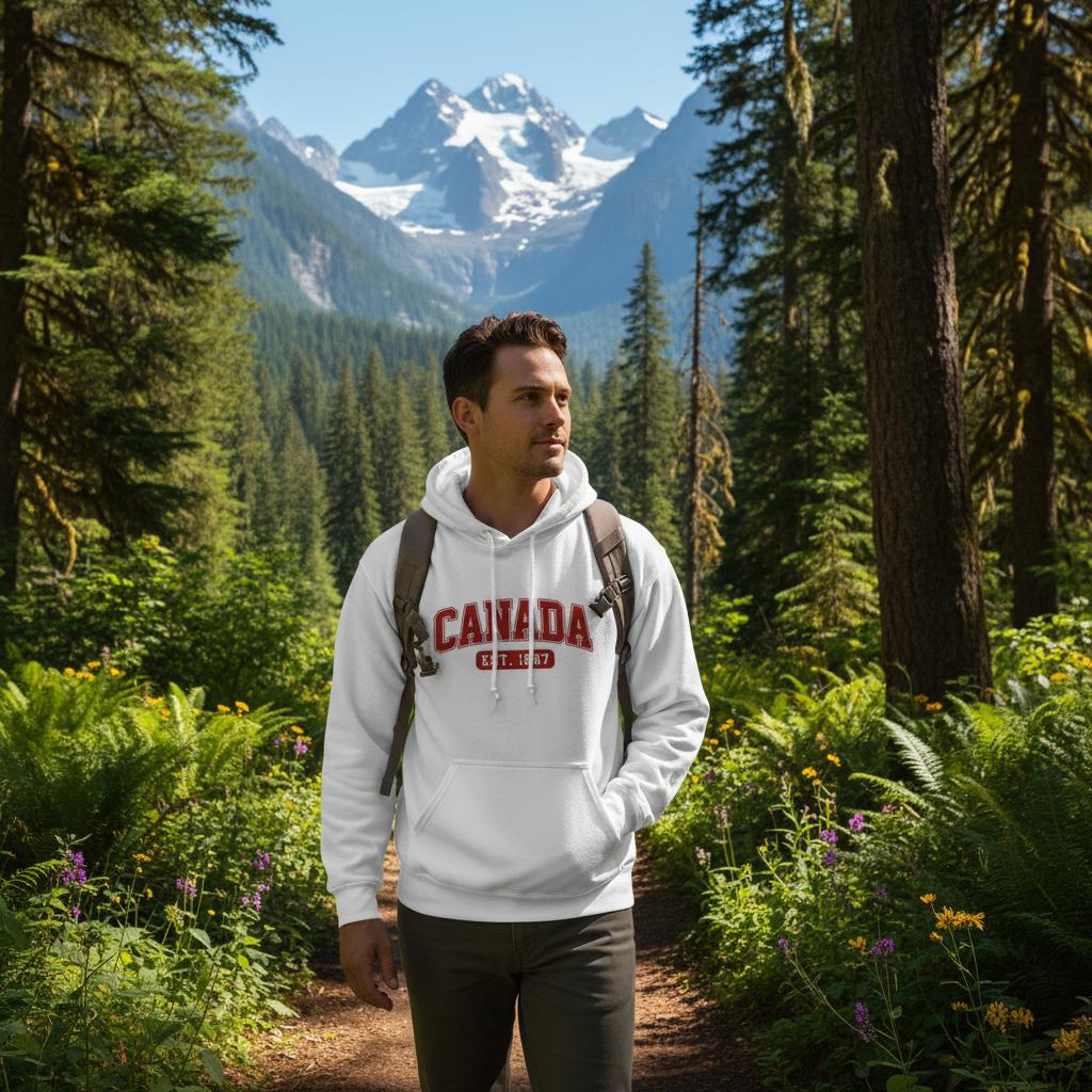 Unisex Canada Est. 1867 Hoodie – Soft Blend Heavyweight Design - KPAP Canada