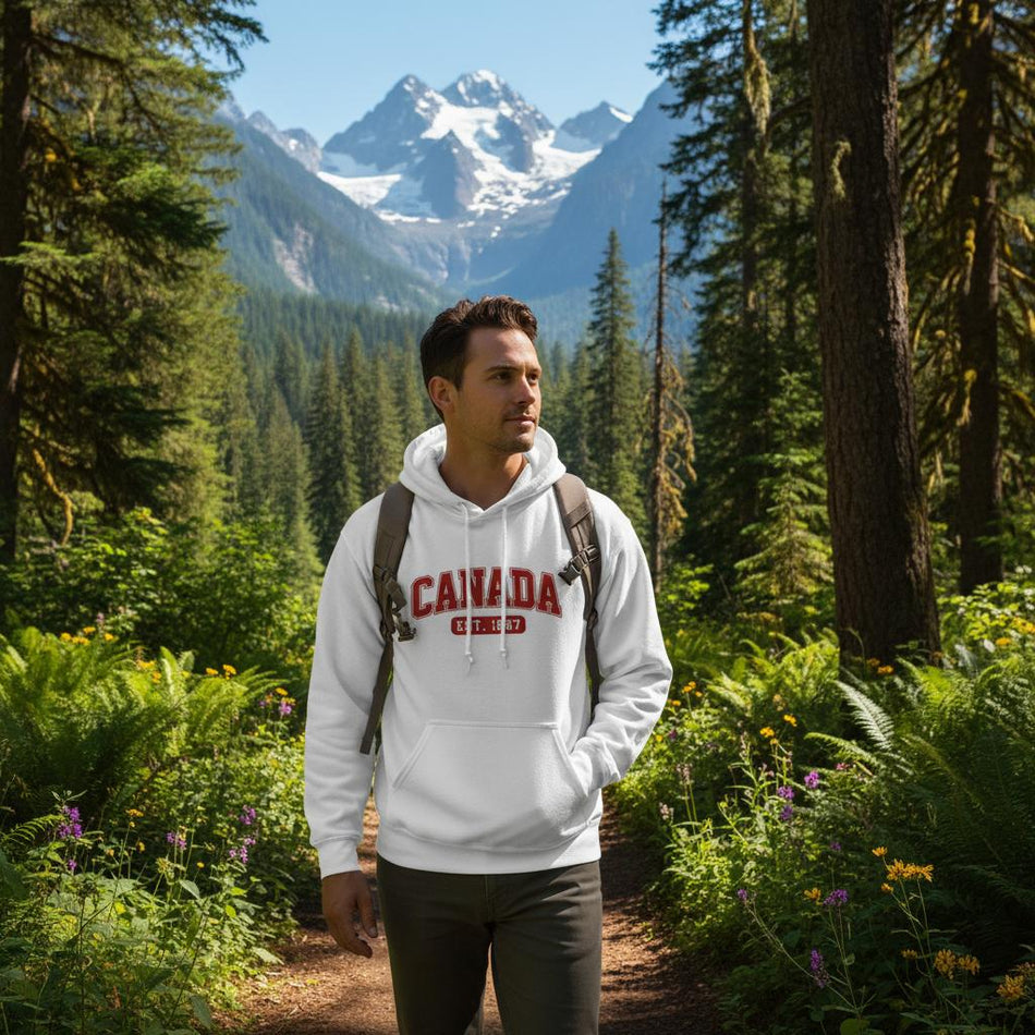 Unisex Canada Est. 1867 Hoodie – Soft Blend Heavyweight Design - KPAP Canada