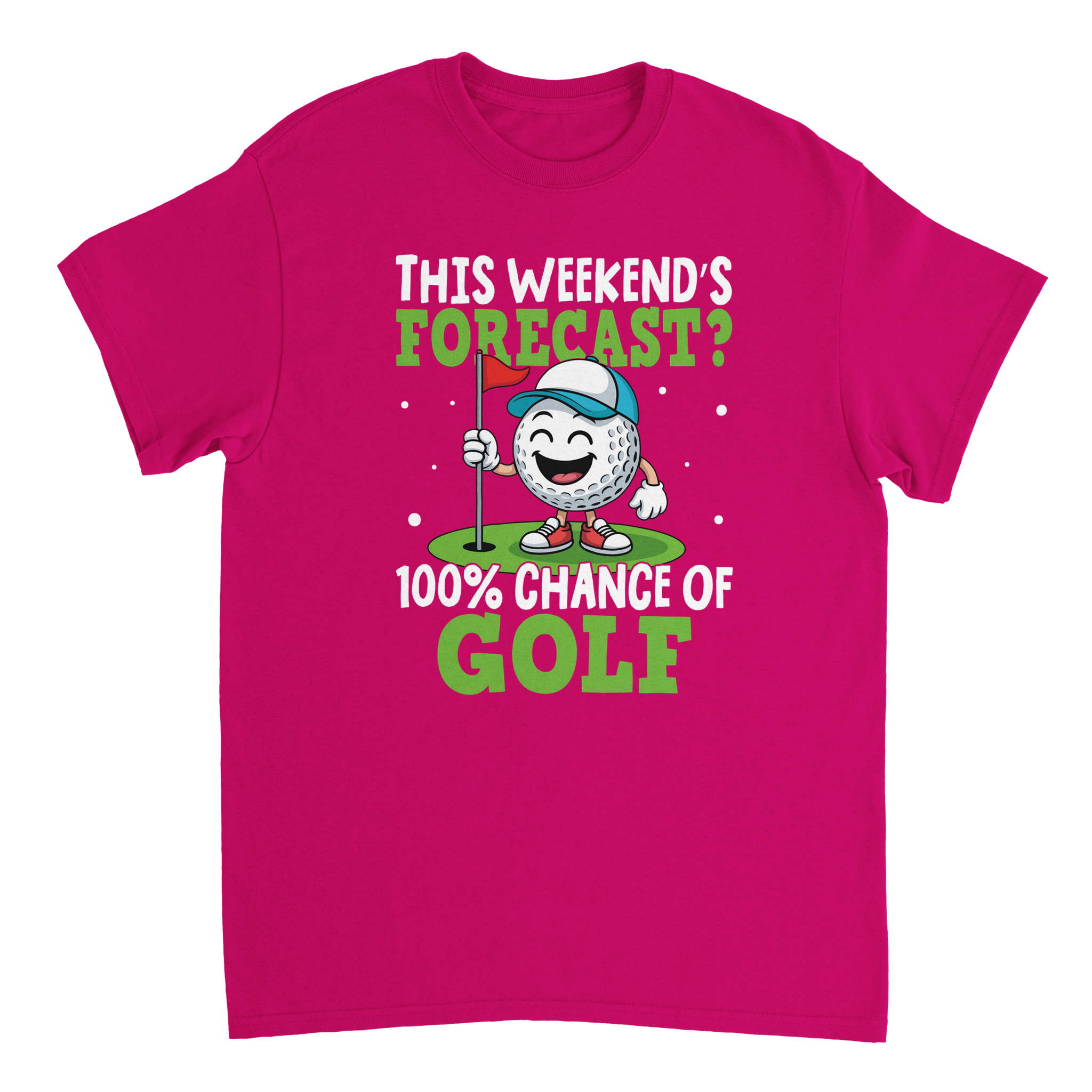 Weekend Forecast Golf T-Shirt – 100% Chance of Golf, Heavyweight Cotton, Classic Fit for Golf Lovers - KPAP Canada
