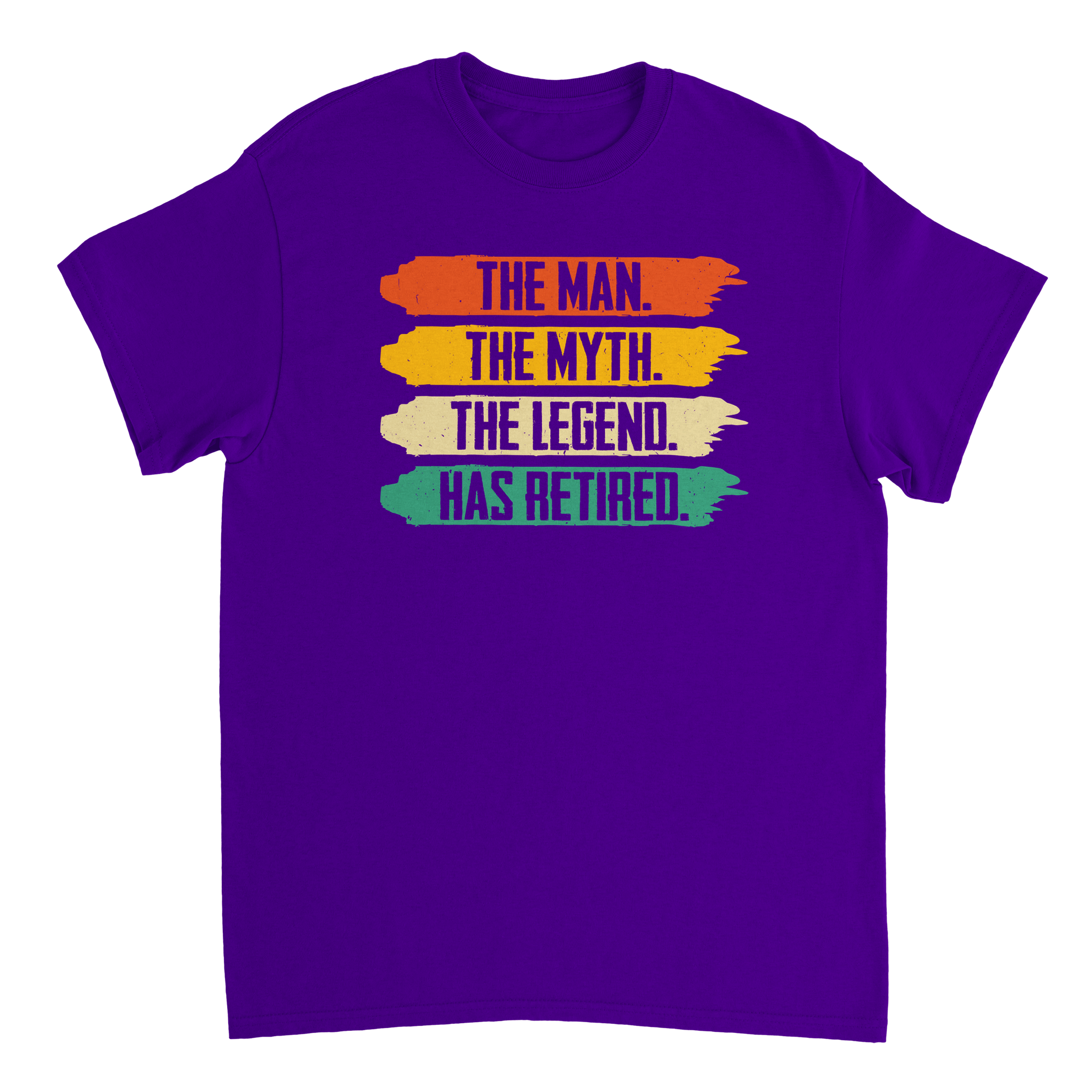 The Man The Myth The Legend Has Retired T-Shirt – Vintage Sunset Palette, Premium Cotton, Classic Fit, Retirement Gift - KPAP Canada