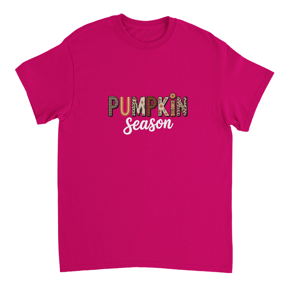 Pumpkin Season T-Shirt – Rustic Autumn Prints, Heavyweight Cotton, Classic Fit for Fall Fun - KPAP Canada