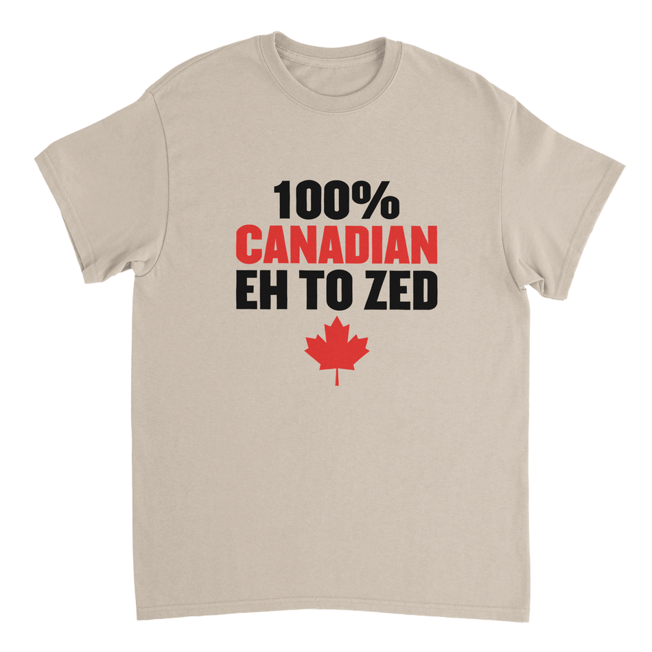 100% Canadian Eh to Zed T-Shirt – Premium Cotton, Classic Fit, National Pride Wear - KPAP Canada