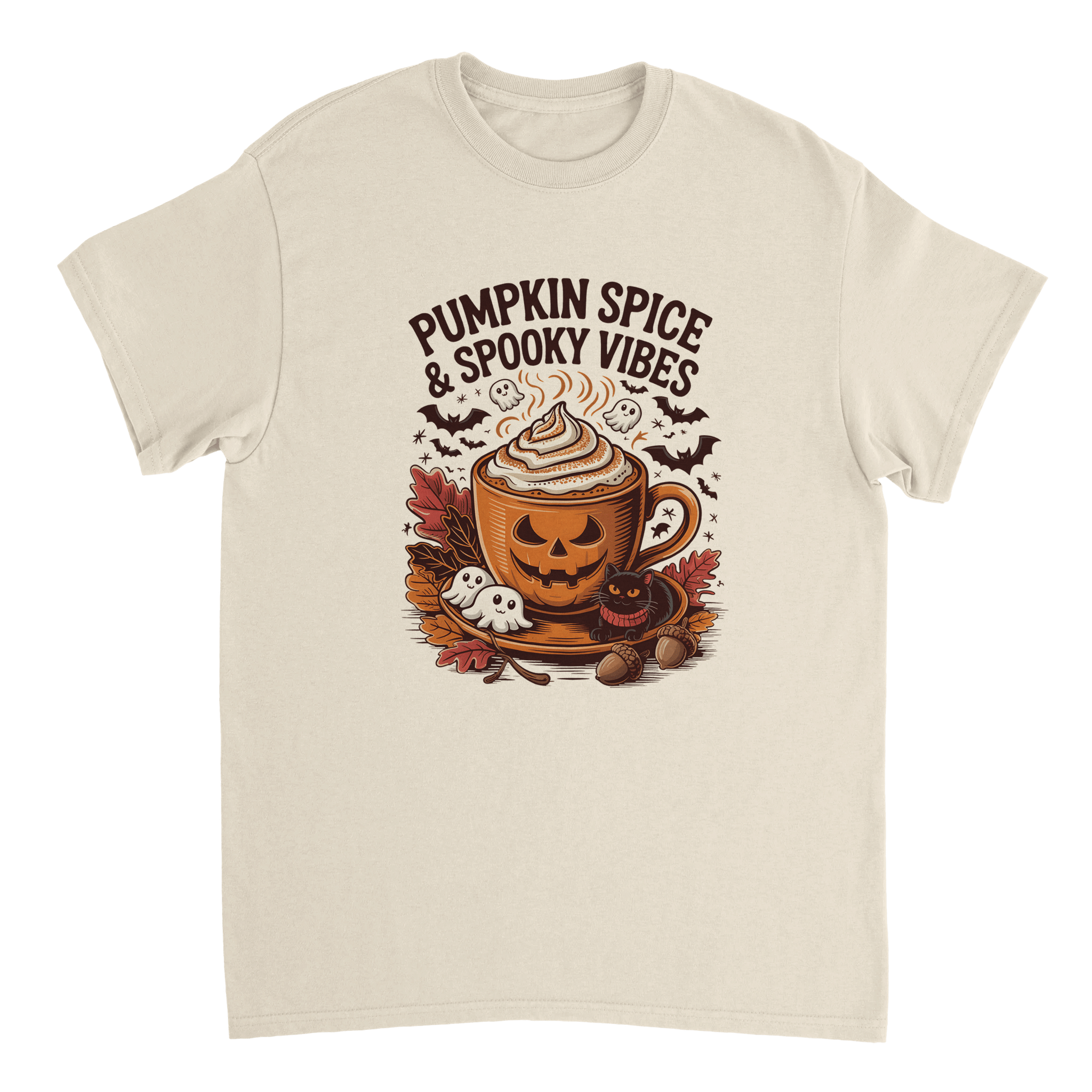 Spooky Pumpkin Spice Latte T-Shirt – Autumn Vibes, Halloween Fun, Heavyweight Cotton Tee - KPAP Canada
