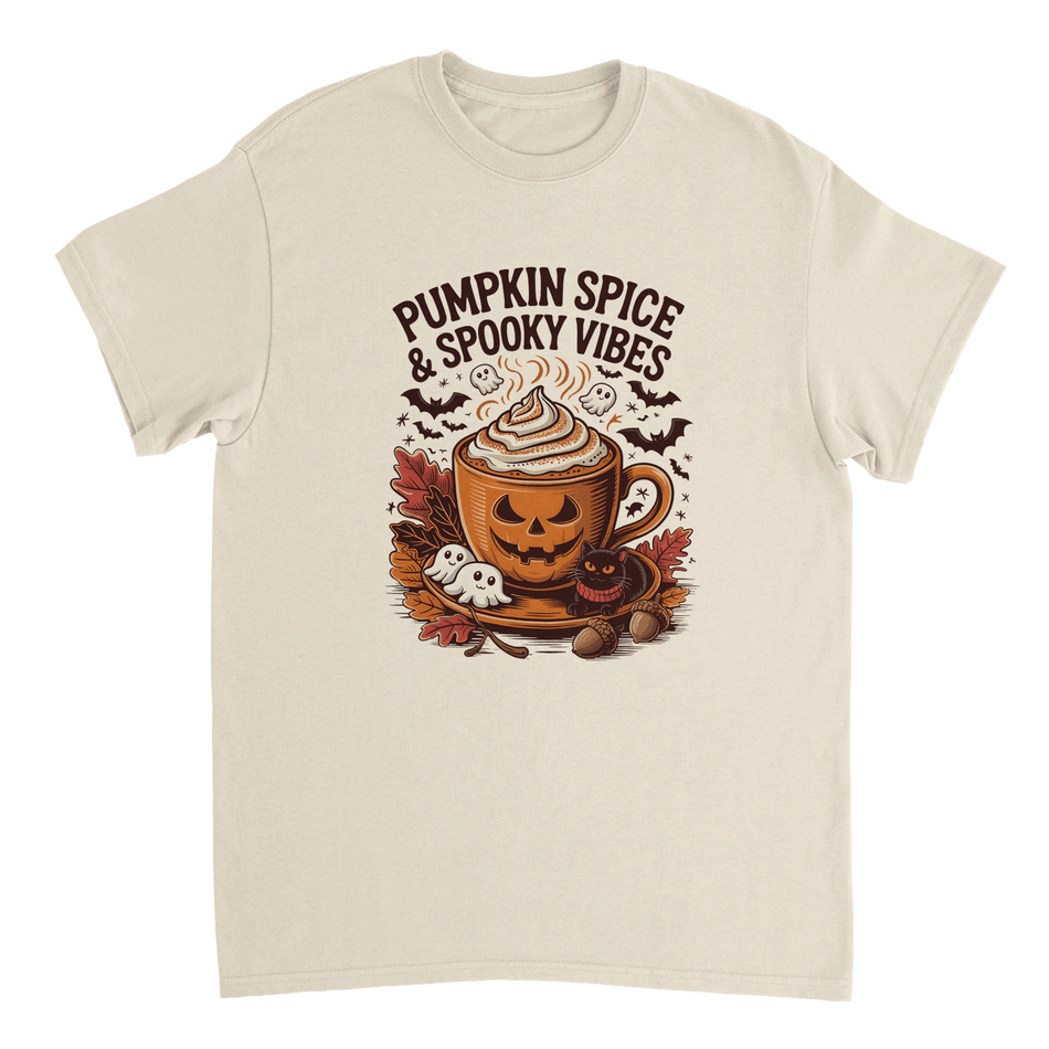 Spooky Pumpkin Spice Latte T-Shirt – Autumn Vibes, Halloween Fun, Heavyweight Cotton Tee - KPAP Canada