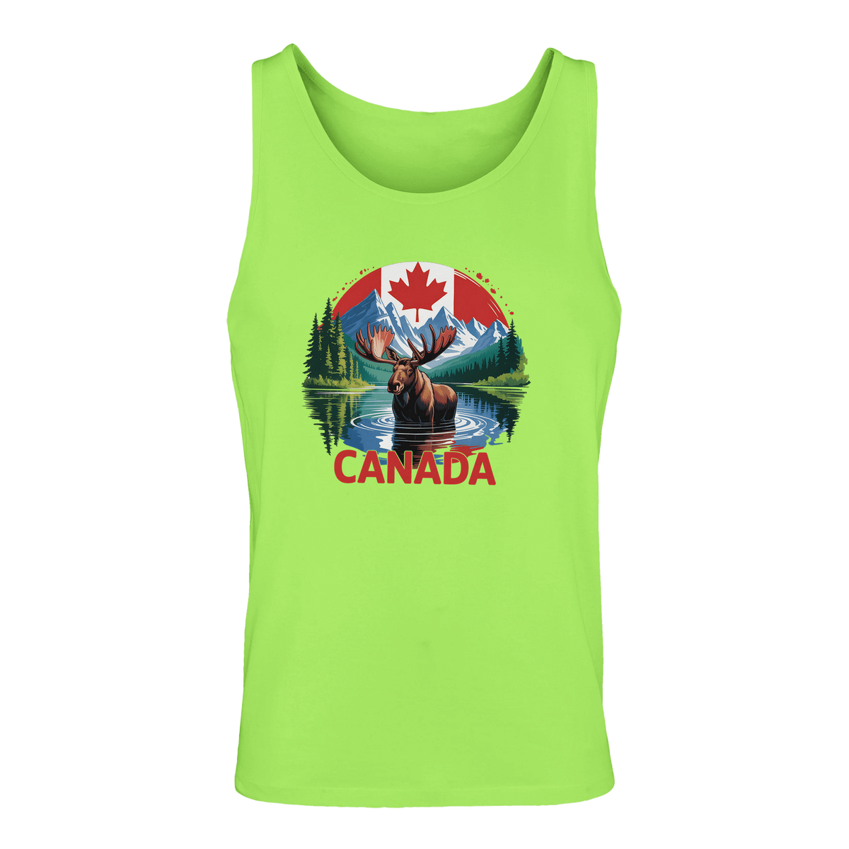 Canadian Moose & Mountains Tank Top – Men's Mid - Weight Cotton Tee - KPAP Canada