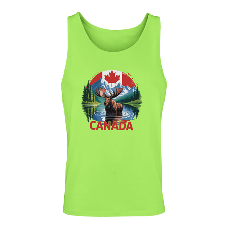 Canadian Moose & Mountains Tank Top – Men's Mid - Weight Cotton Tee - KPAP Canada