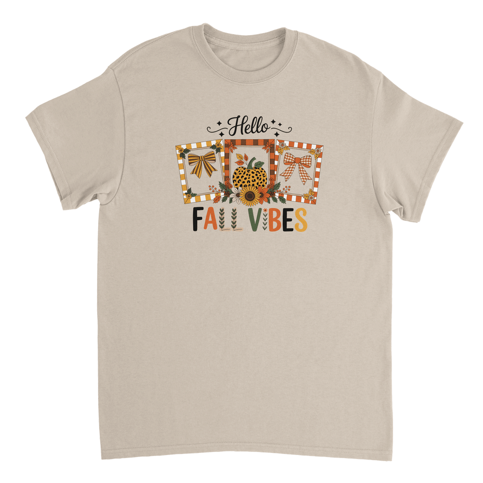 Hello Autumn Vibes T-Shirt – Cozy Fall Comfort, Classic Fit, Durable Casual Wear - KPAP Canada