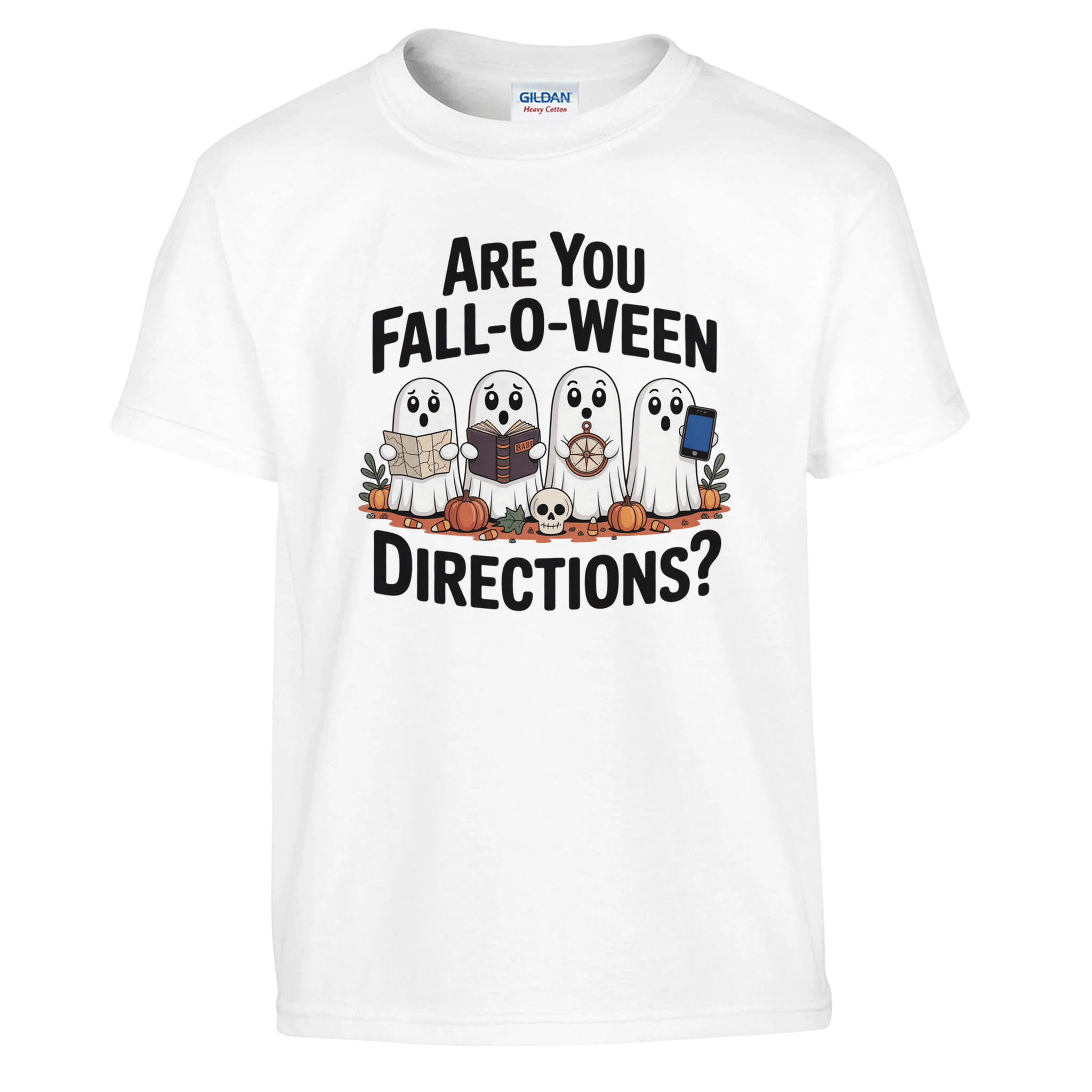 Kids Halloween T-Shirt – 'Are You Fall - O - Ween Directions?' Fun Design - KPAP Canada
