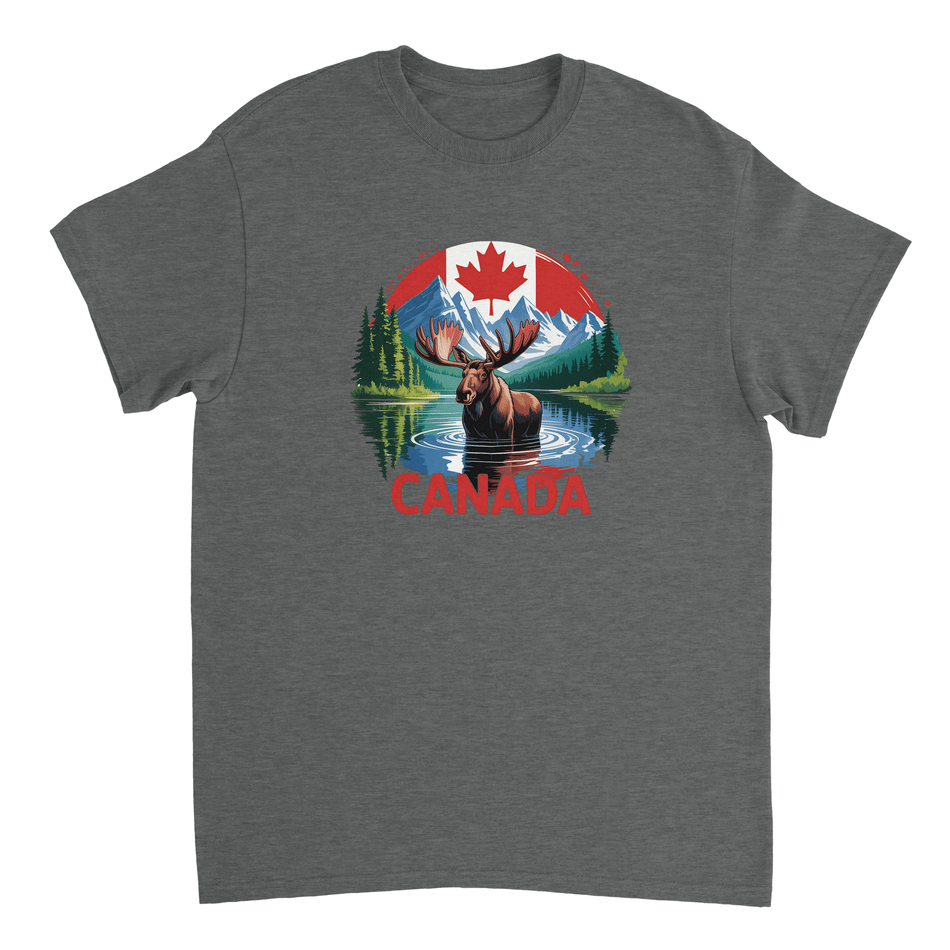 Majestic Canadian Moose T-Shirt – Heavyweight Cotton, Classic Fit, Durable Casual Wear - KPAP Canada