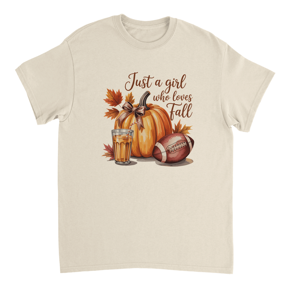 Just a Girl Who Loves Fall T-Shirt – Cozy Autumn Vibes, Premium Cotton, Classic Fit for Everyday Comfort - KPAP Canada
