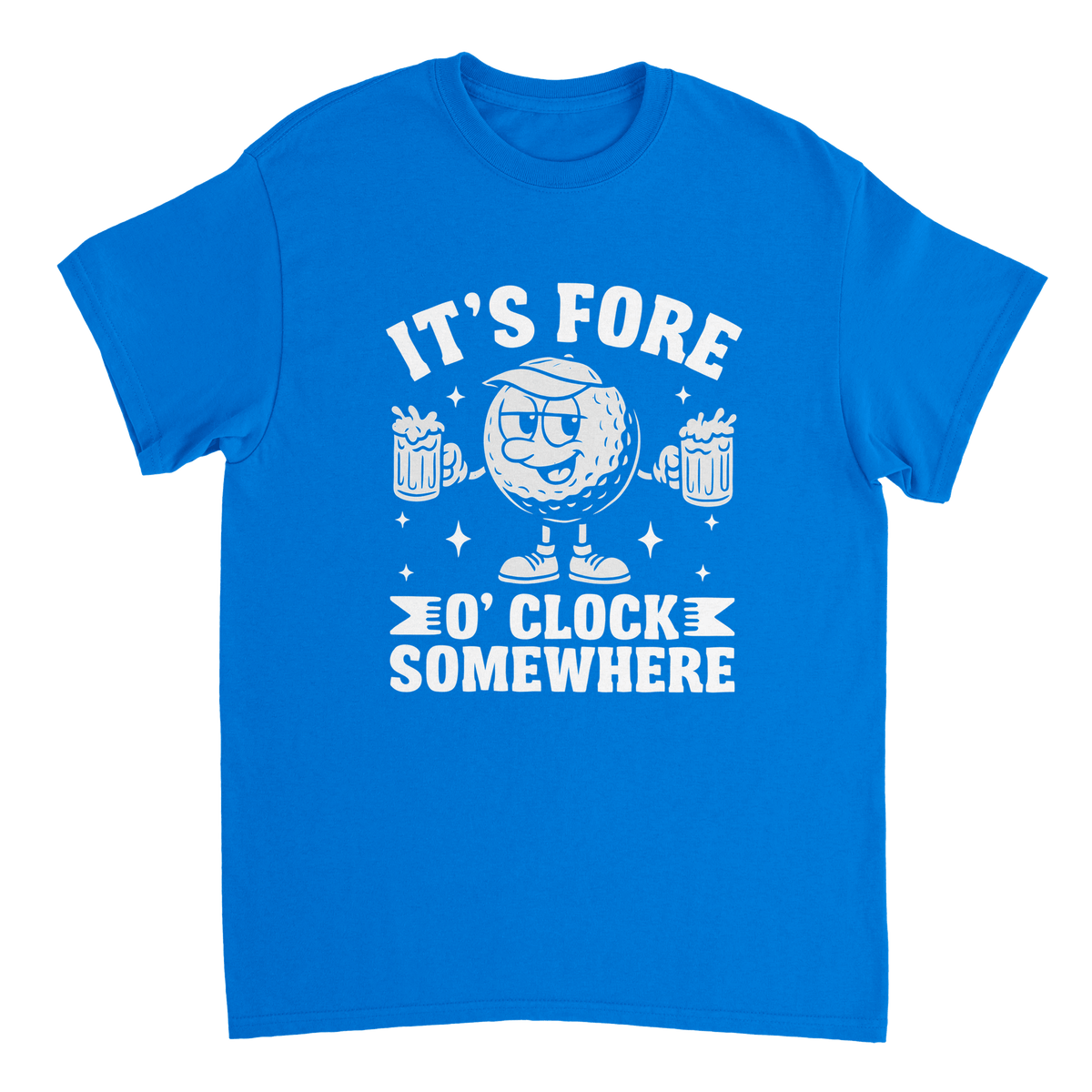 It's Fore O'Clock Somewhere Golf T-Shirt – Heavyweight Cotton, Classic Fit, Durable Casual Wear - KPAP Canada