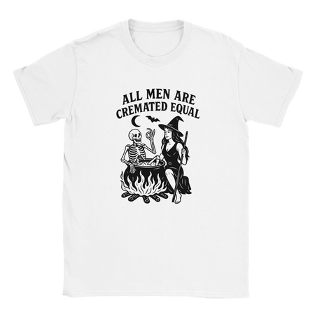 Unisex Halloween T-Shirt - All Men Are Cremated Equal Graphic Tee - KPAP Canada