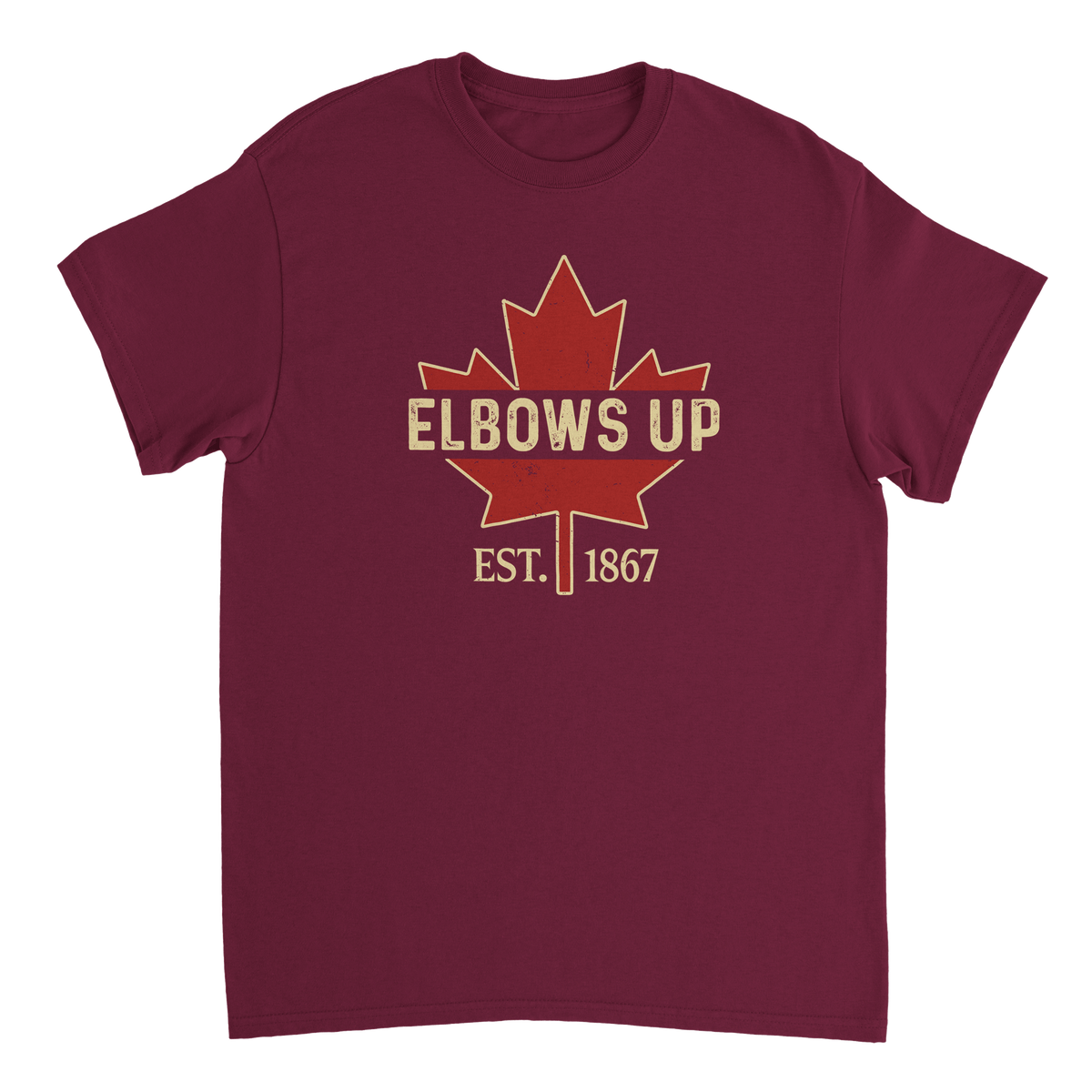 Elbows Up Canada! Classic Fit Cotton T-Shirt – Durable Casual Wear - KPAP Canada