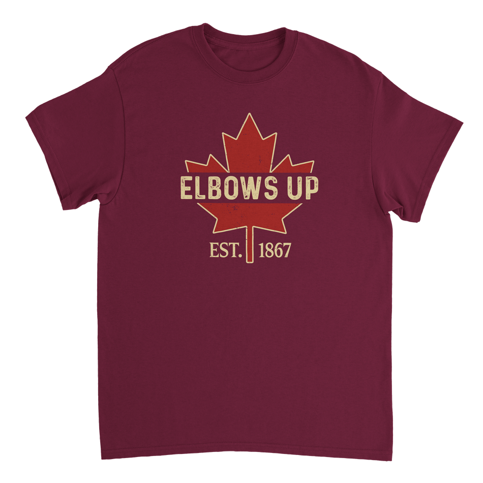 Elbows Up Canada! Classic Fit Cotton T-Shirt – Durable Casual Wear - KPAP Canada