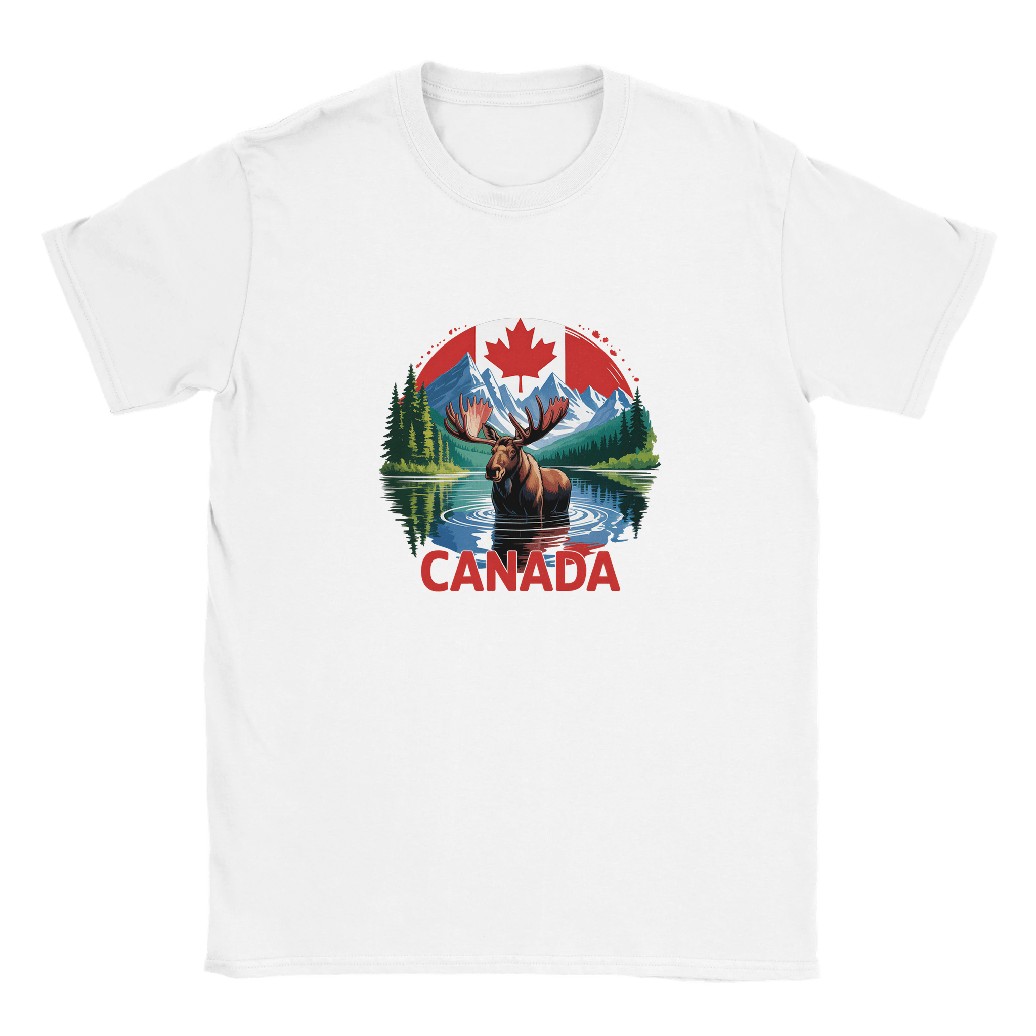 Kids Moose and Mountains T-Shirt - Soft Heavyweight Fabric - KPAP Canada