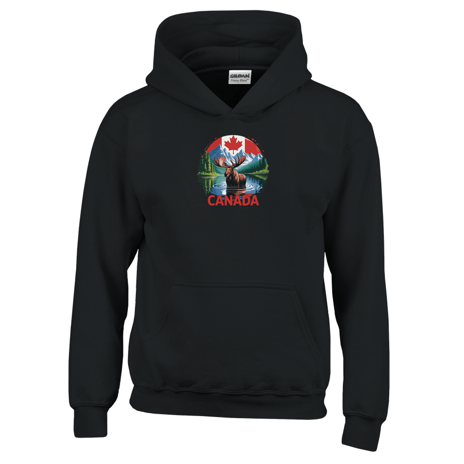 Kids Pullover Hoodie – Canadian Moose & Mountains Design - KPAP Canada