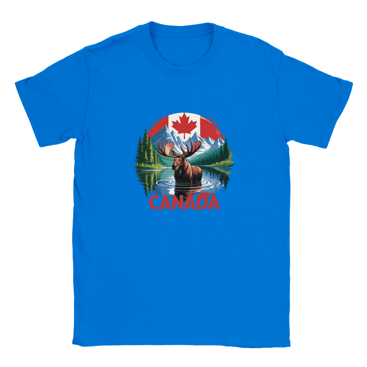 Kids Moose and Mountains T-Shirt - Soft Heavyweight Fabric - KPAP Canada