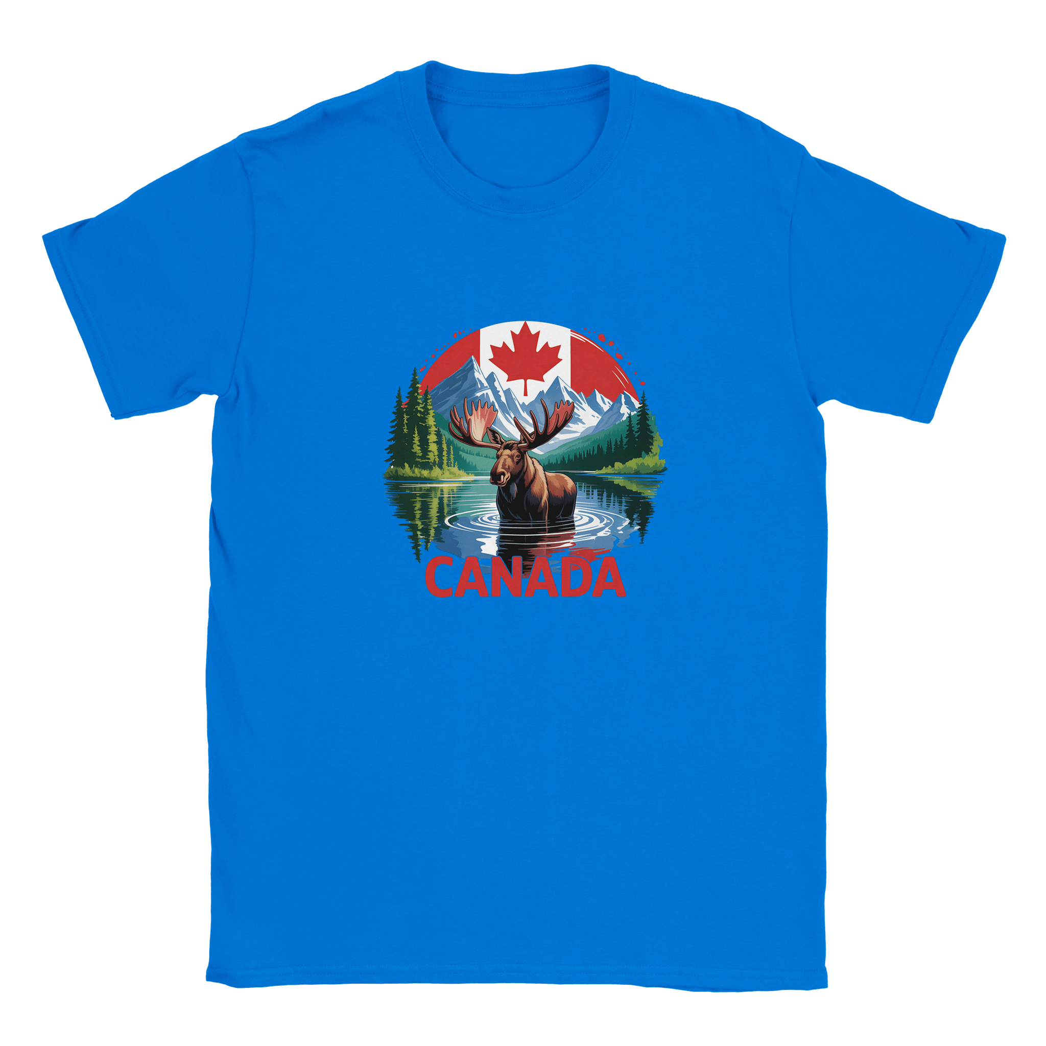 Kids Moose and Mountains T-Shirt - Soft Heavyweight Fabric - KPAP Canada