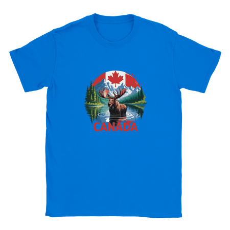 Kids Moose and Mountains T-Shirt - Soft Heavyweight Fabric - KPAP Canada