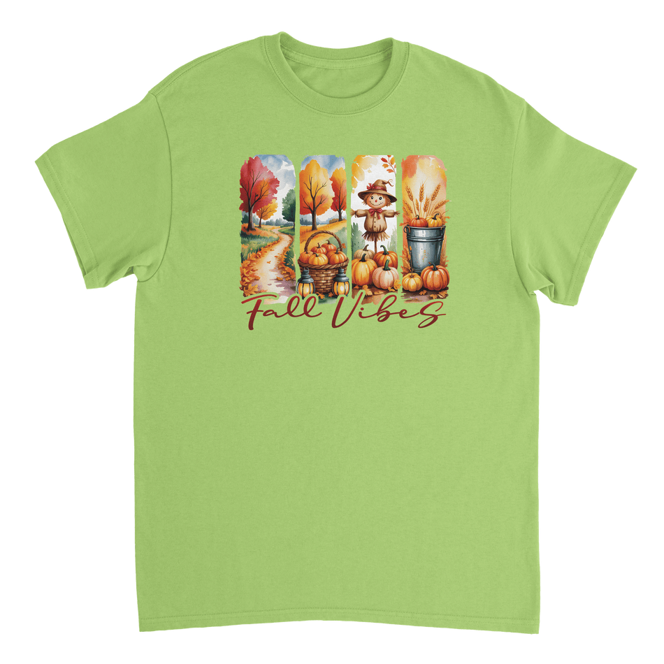 Autumn Harvest "Fall Vibes" T-Shirt – Heavyweight Cotton, Classic Fit, Durable Casual Wear - KPAP Canada