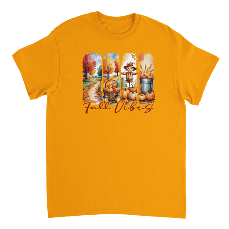 Autumn Harvest "Fall Vibes" T-Shirt – Heavyweight Cotton, Classic Fit, Durable Casual Wear - KPAP Canada