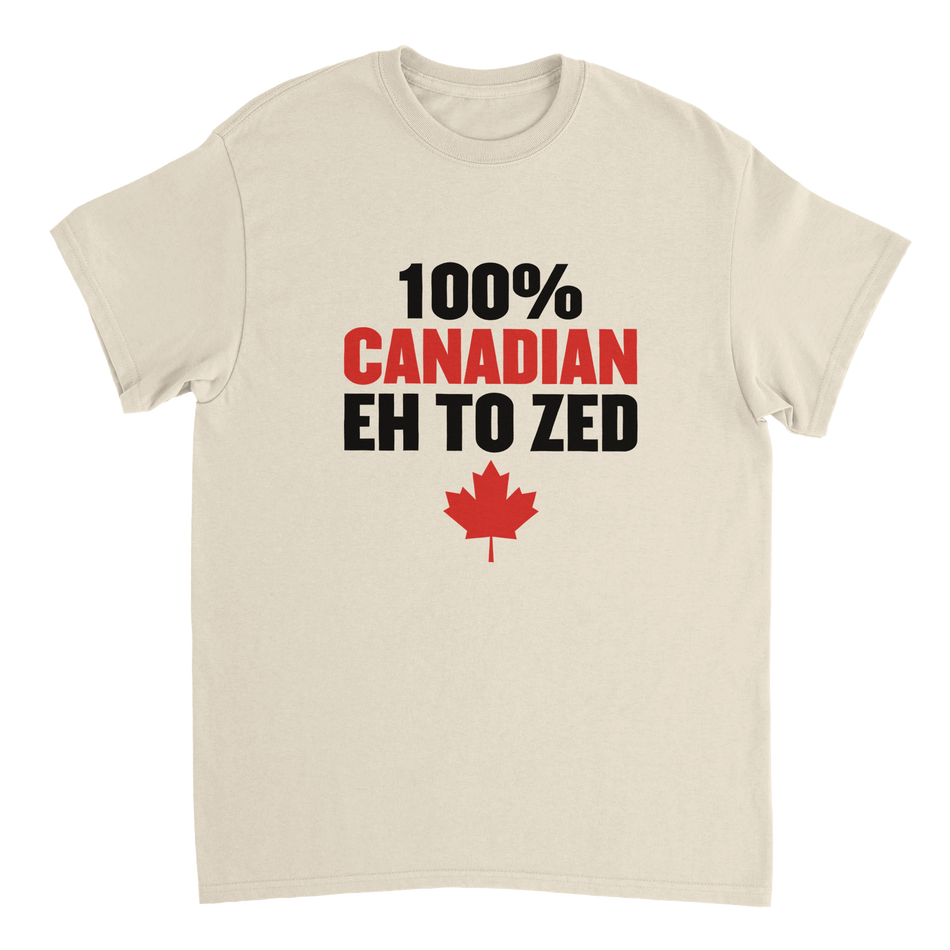100% Canadian Eh to Zed T-Shirt – Premium Cotton, Classic Fit, National Pride Wear - KPAP Canada