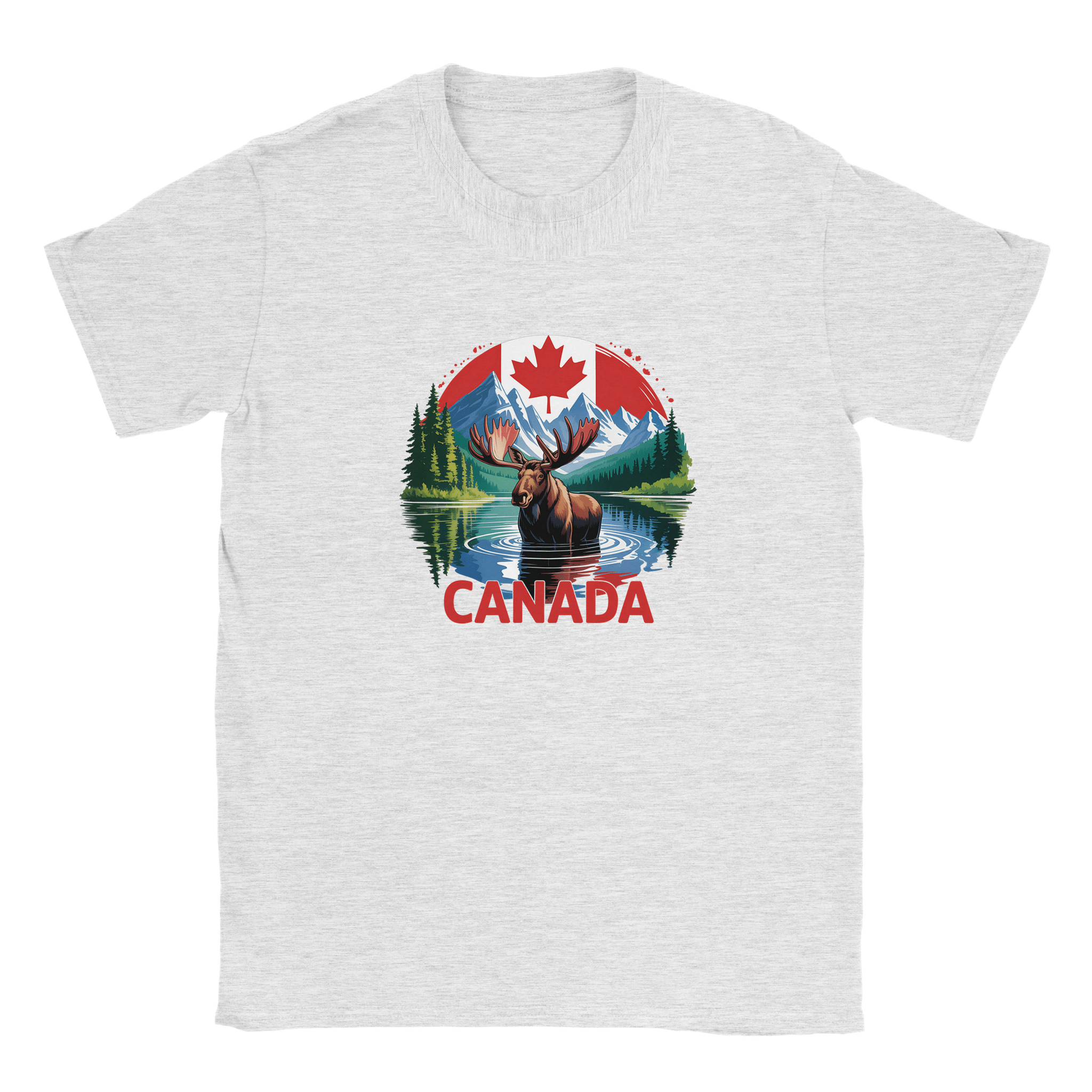 Kids Moose and Mountains T-Shirt - Soft Heavyweight Fabric - KPAP Canada