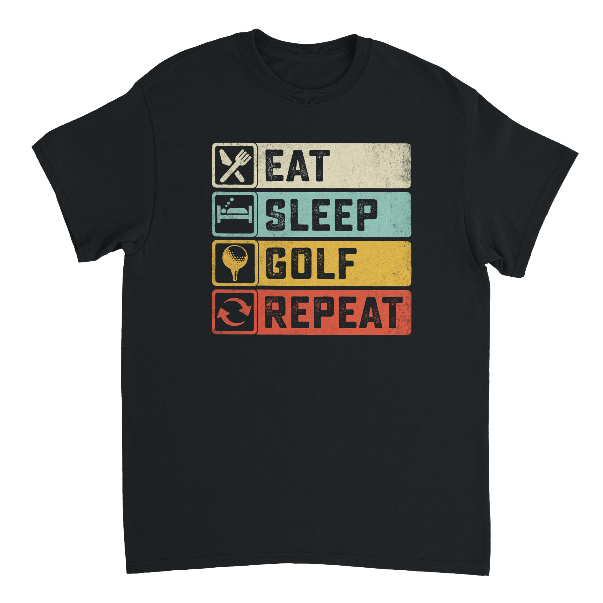Eat Sleep Golf Repeat T-Shirt – Heavyweight Cotton, Classic Fit, Durable Casual Tee for Golfers - KPAP Canada