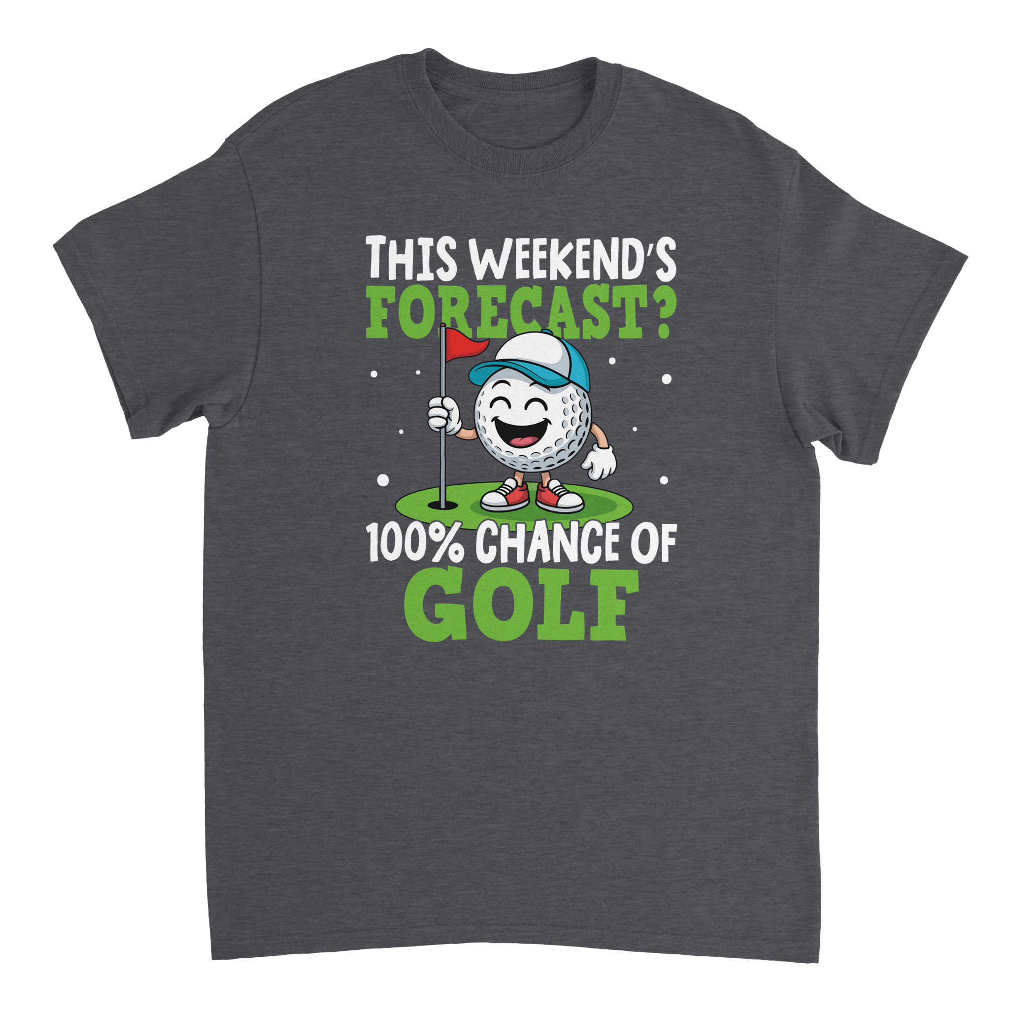 Weekend Forecast Golf T-Shirt – 100% Chance of Golf, Heavyweight Cotton, Classic Fit for Golf Lovers - KPAP Canada