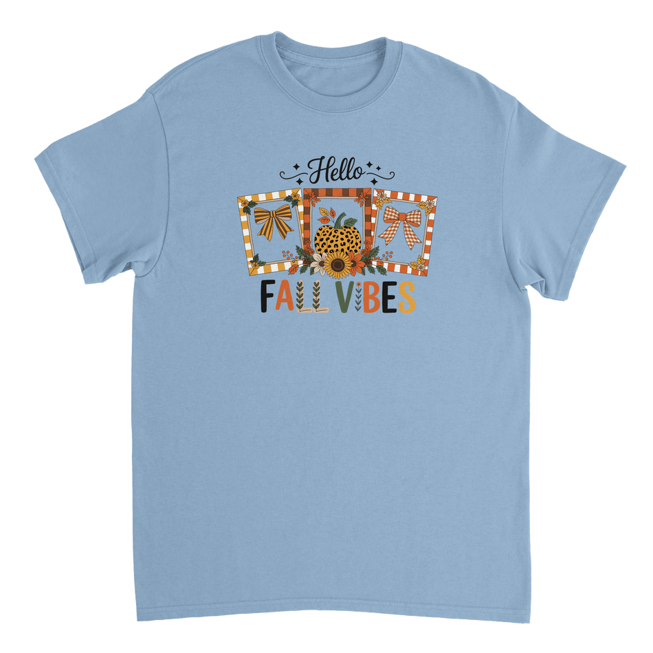 Hello Autumn Vibes T-Shirt – Cozy Fall Comfort, Classic Fit, Durable Casual Wear - KPAP Canada