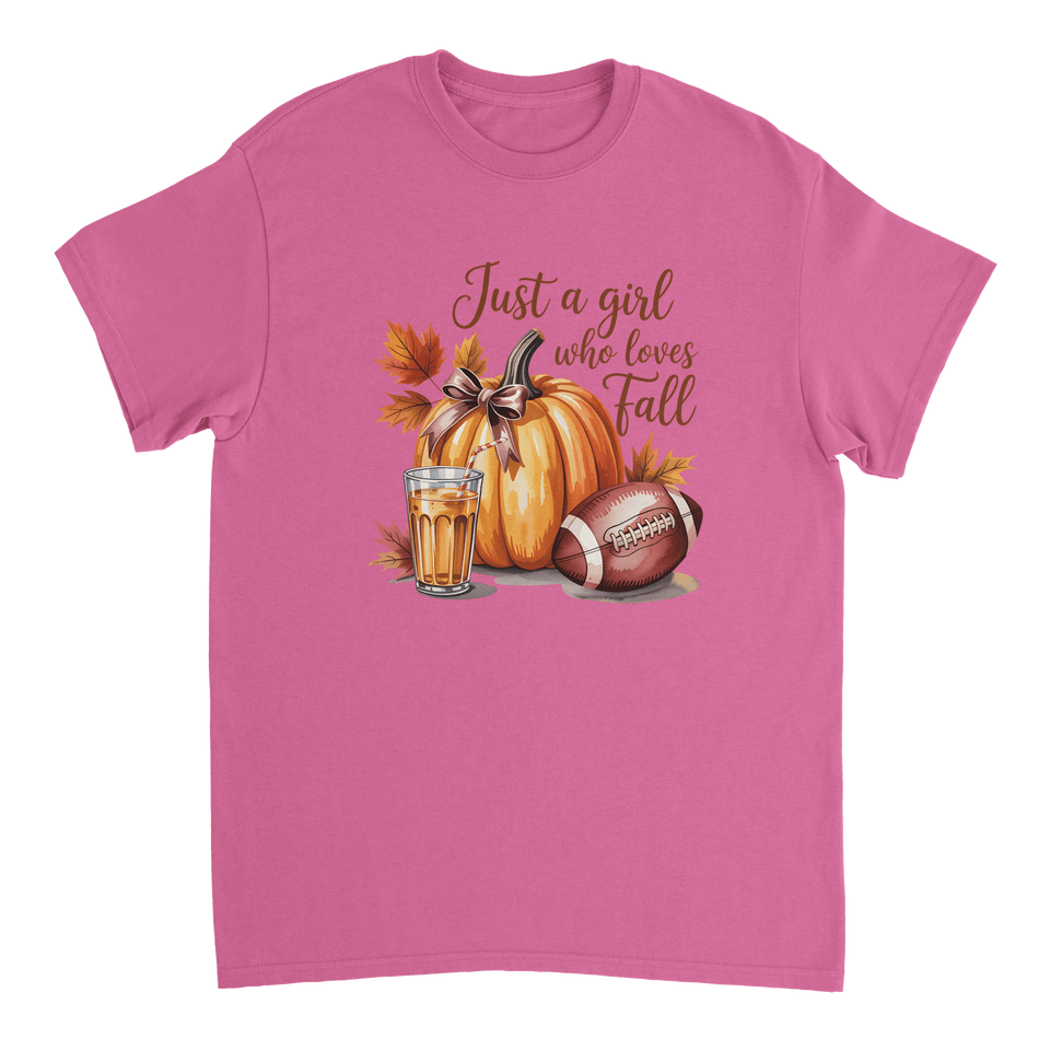 Just a Girl Who Loves Fall T-Shirt – Cozy Autumn Vibes, Premium Cotton, Classic Fit for Everyday Comfort - KPAP Canada