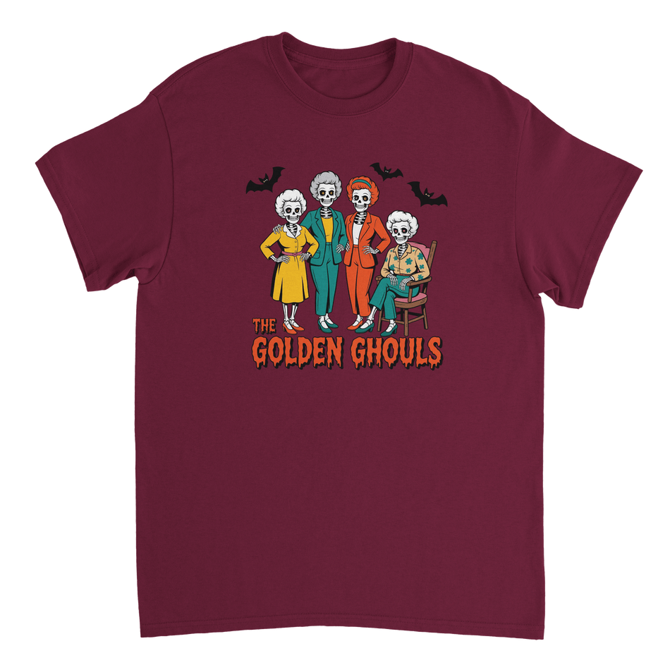 The Golden Ghouls T-Shirt – Spooky & Stylish Skeletons, Heavyweight Cotton, Classic Fit - KPAP Canada