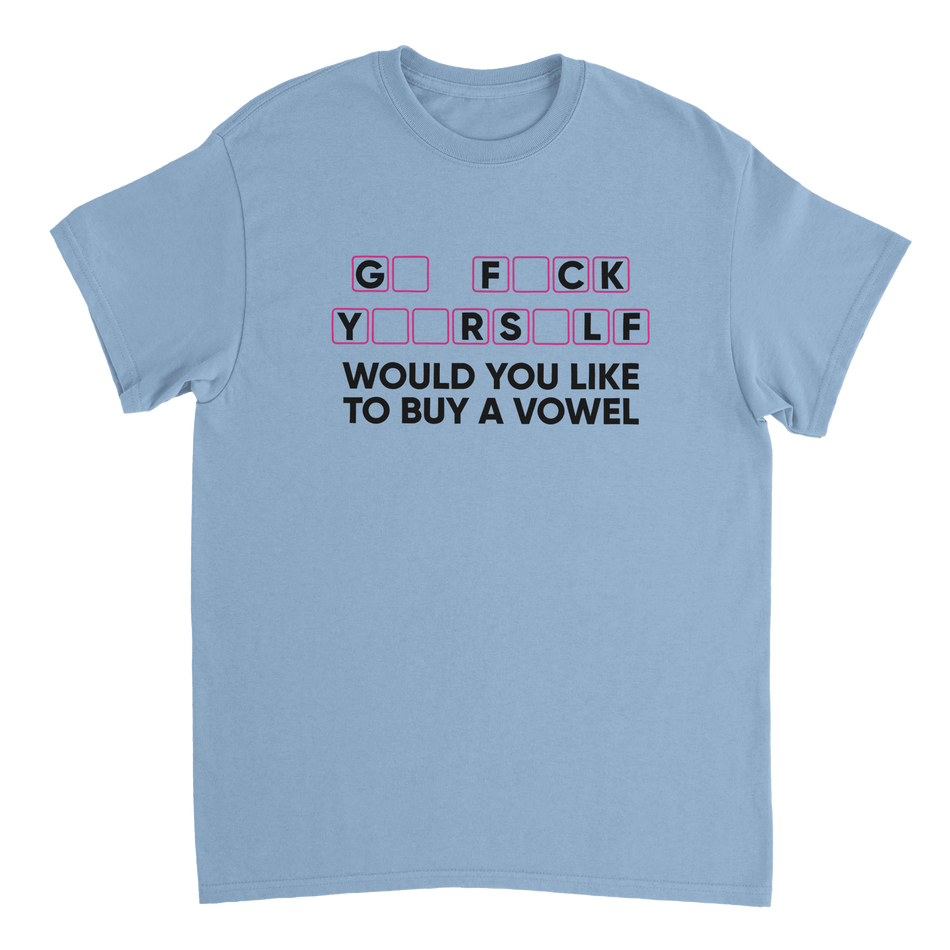 Humorous T-Shirt - 'Would You Like to Buy a Vowel?' Attitude Apparel - KPAP Canada