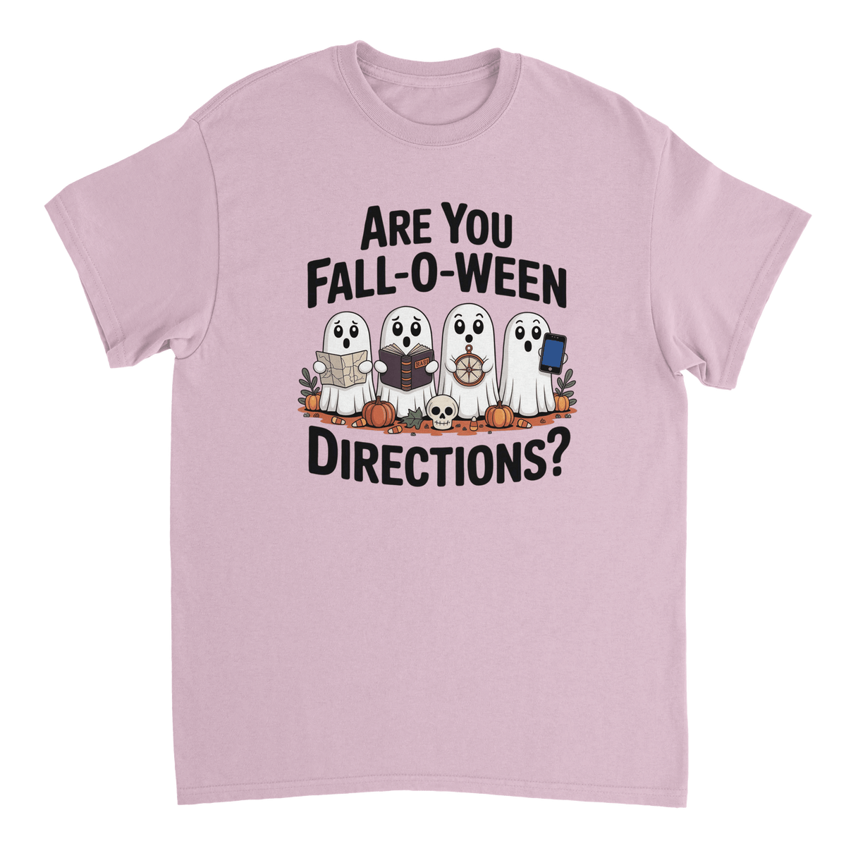Are You Fall - O - Ween Directions? Funny Ghost Halloween T-Shirt – Spooky Season Heavyweight Cotton Tee - KPAP Canada