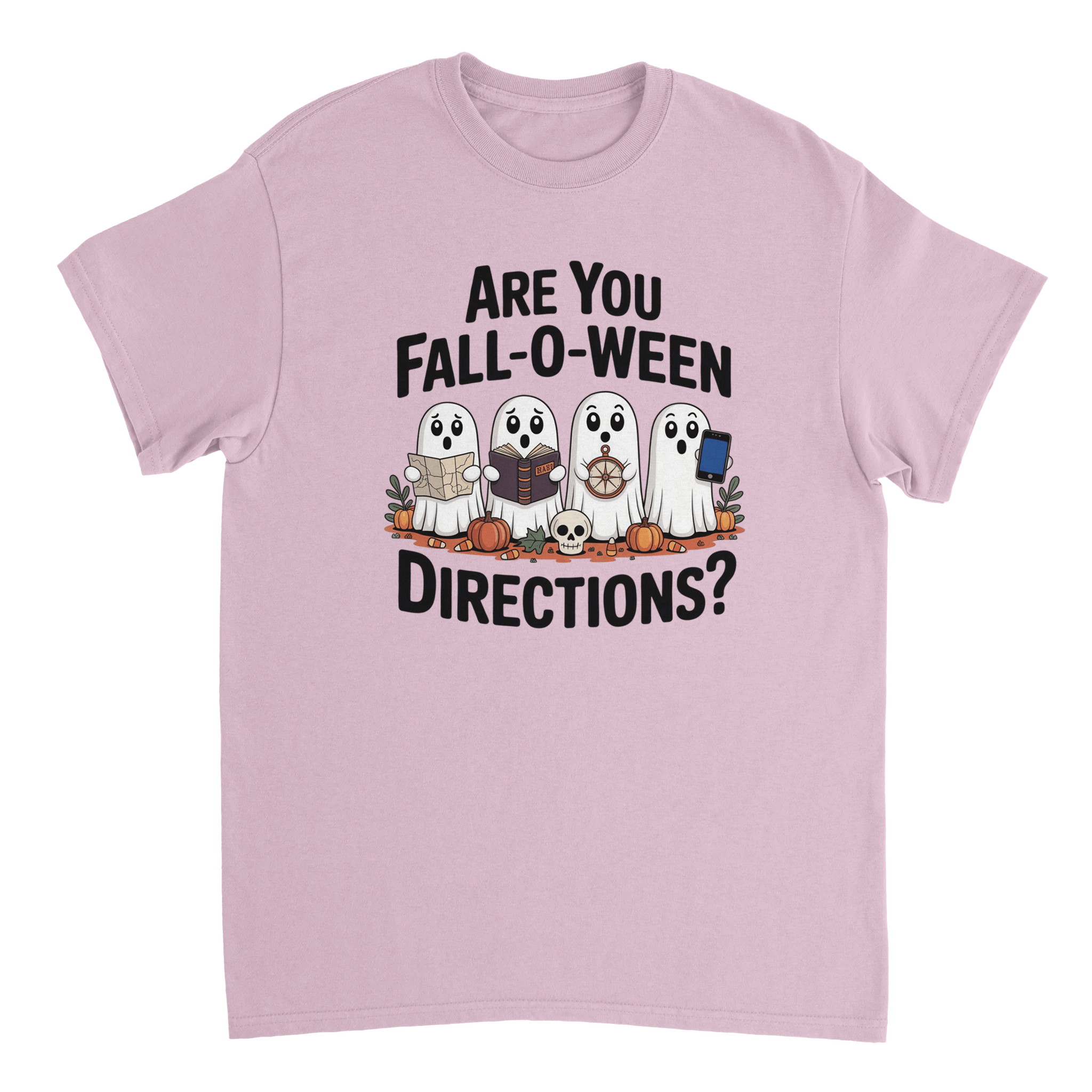 Are You Fall - O - Ween Directions? Funny Ghost Halloween T-Shirt – Spooky Season Heavyweight Cotton Tee - KPAP Canada
