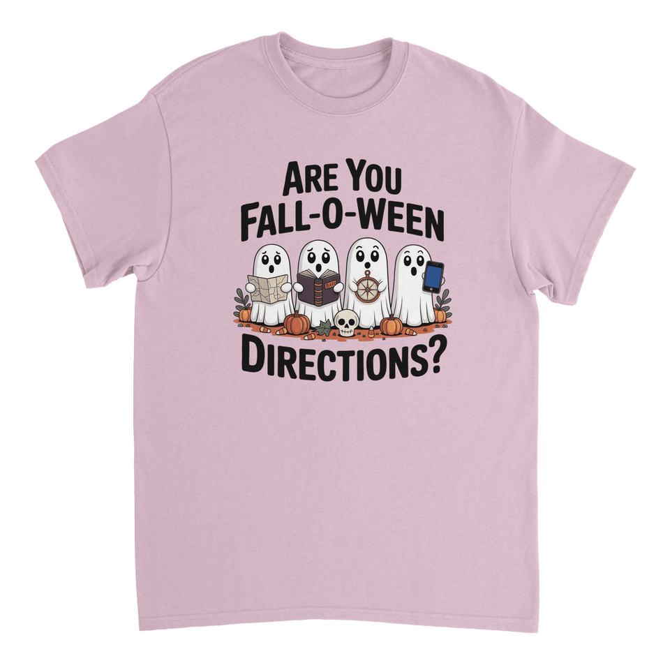 Are You Fall - O - Ween Directions? Funny Ghost Halloween T-Shirt – Spooky Season Heavyweight Cotton Tee - KPAP Canada