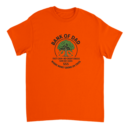 Bank of Dad T-Shirt – Humorous Money Tree Design, Heavyweight Cotton, Classic Fit for Everyday Fun - KPAP Canada