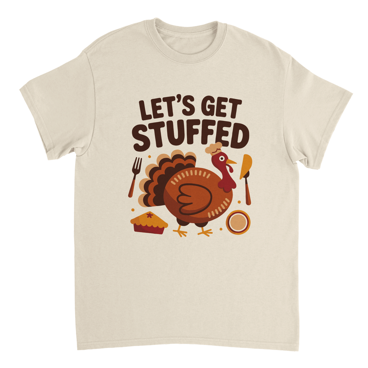 Let’s Get Stuffed Thanksgiving T-Shirt – Classic Cotton Tee for Fall Celebrations - KPAP Canada