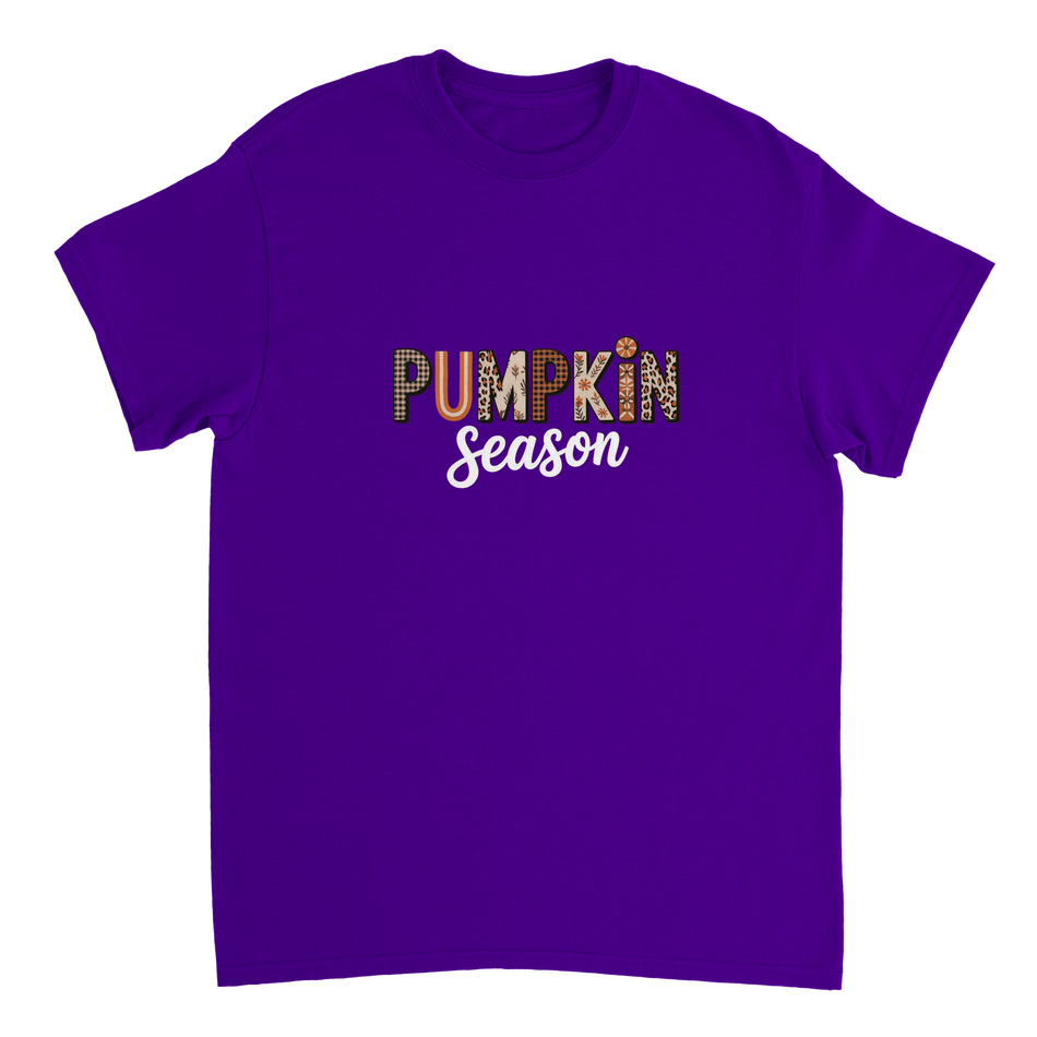 Pumpkin Season T-Shirt – Rustic Autumn Prints, Heavyweight Cotton, Classic Fit for Fall Fun - KPAP Canada